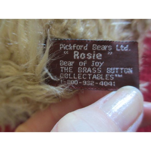 PICKFORD BEARS, LTD Toys Brass Button Bears Rosie The Bear Of Joy